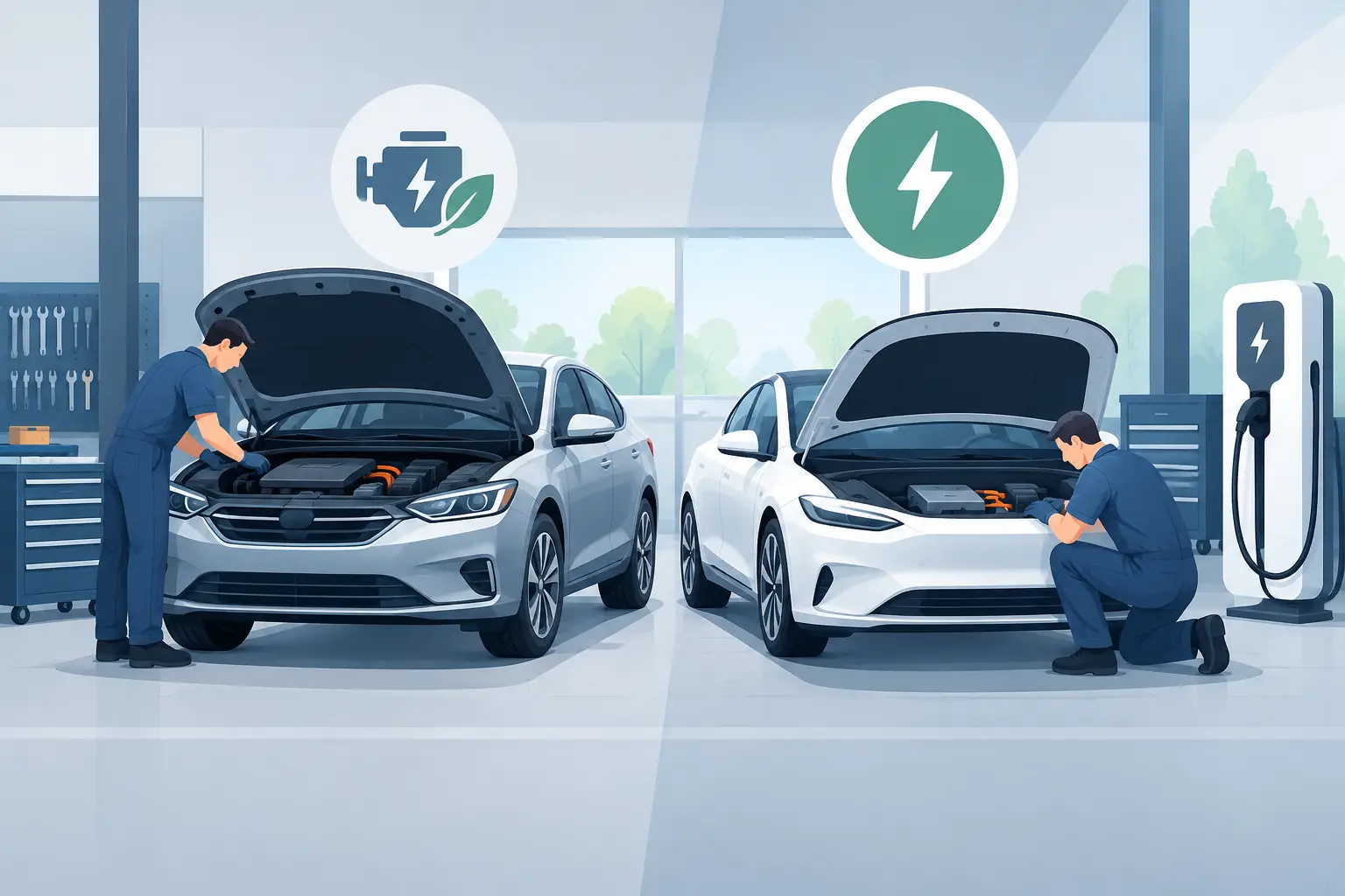 Hybridi vai sähköauton huolto - mitä muuttuu?